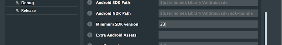 Minimum SDK versionの設定