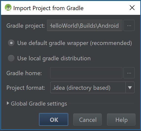 Android Studioでプロジェクトを開く