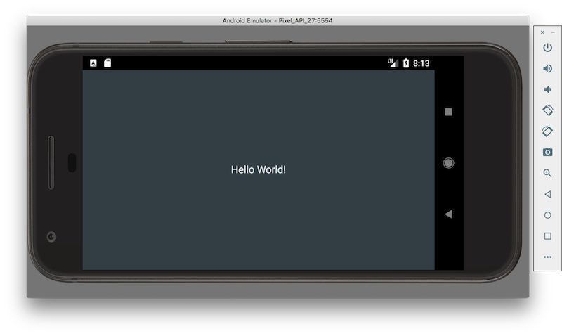 デバイス上のHello World!アプリ