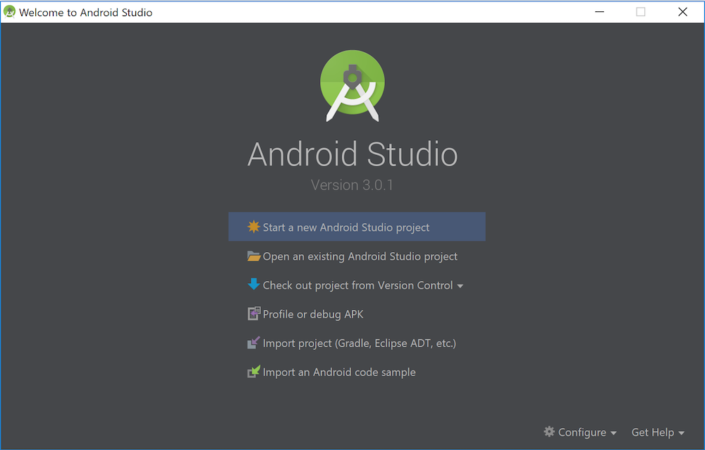 Configureに移動(Mac OS XとWindowsの両方)