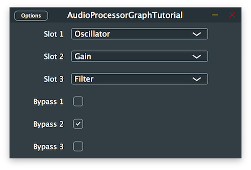The channel strip plugin window