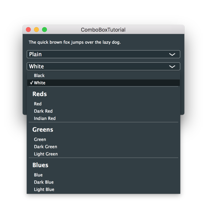 色とスタイルの選択