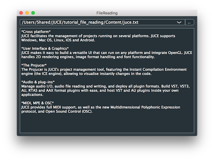 テキストファイルの読み込みと表示