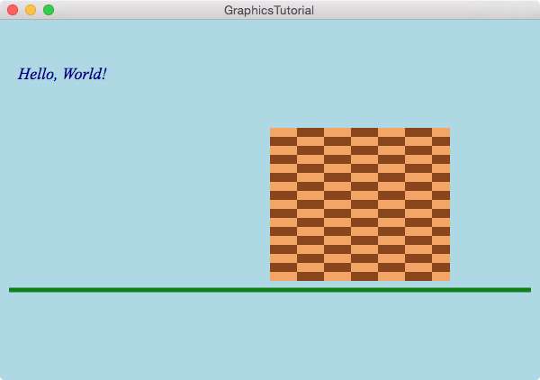 線とチェッカーボードパターンで塗りつぶされた矩形を追加