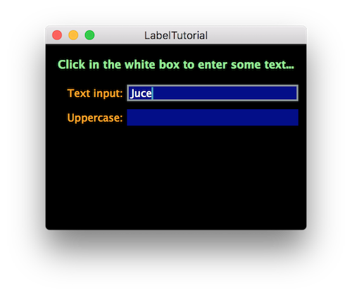 テキスト入力ラベルへのテキスト入力