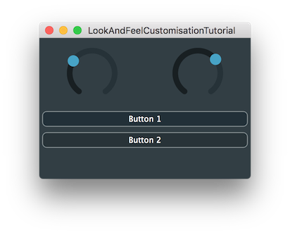標準ルック&フィールのボタンとスライダー