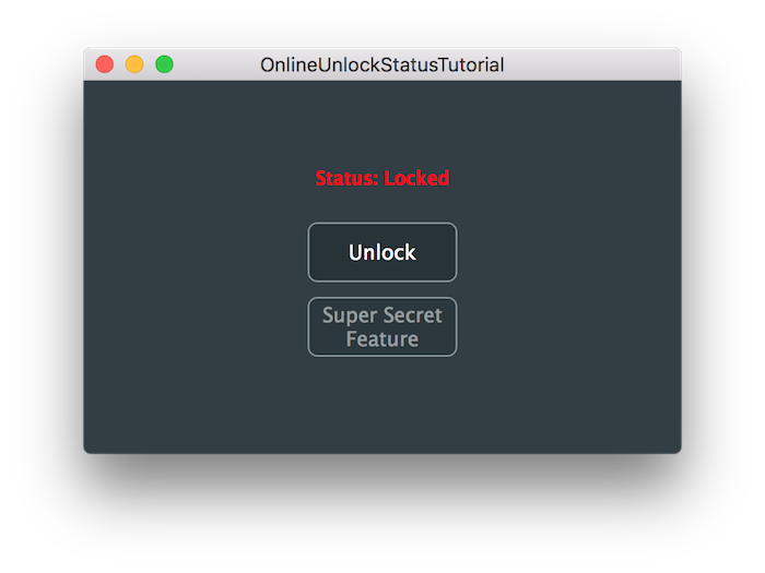 ロックされたアプリケーション・ウィンドウ