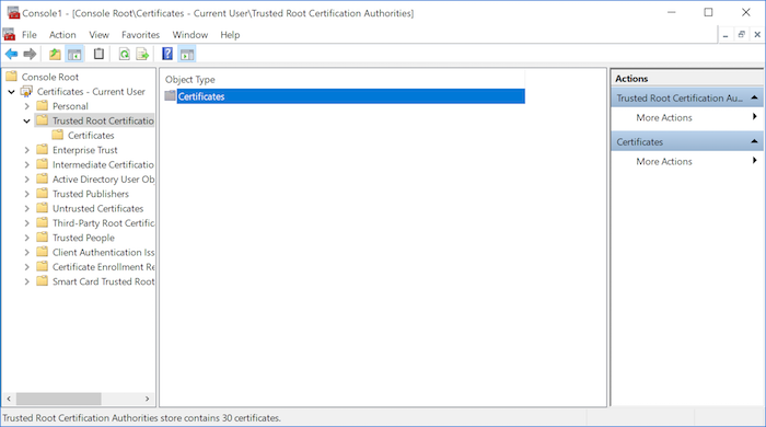 証明書のインポート