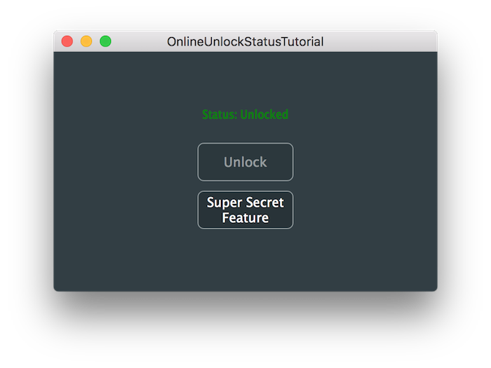 ロック解除されたアプリケーション・ウィンドウ