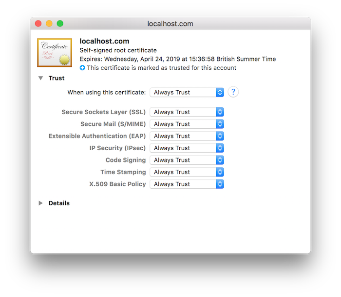 自己署名証明書
