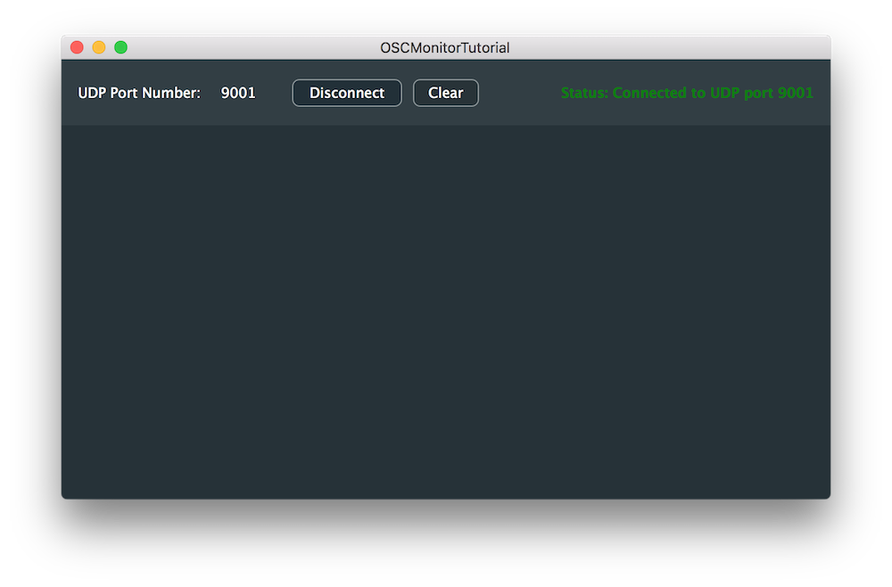OSCモニターアプリのウィンドウ