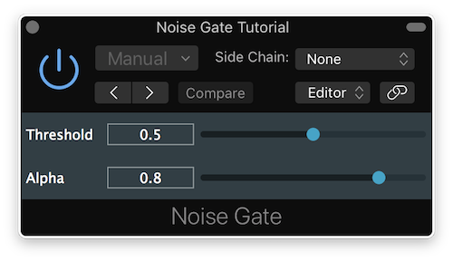 Noise gate plugin window