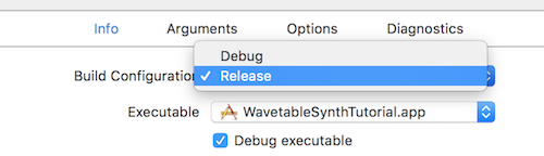 Changing the build configuration